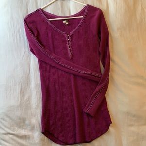 We the Free Purple Thermal Henley S